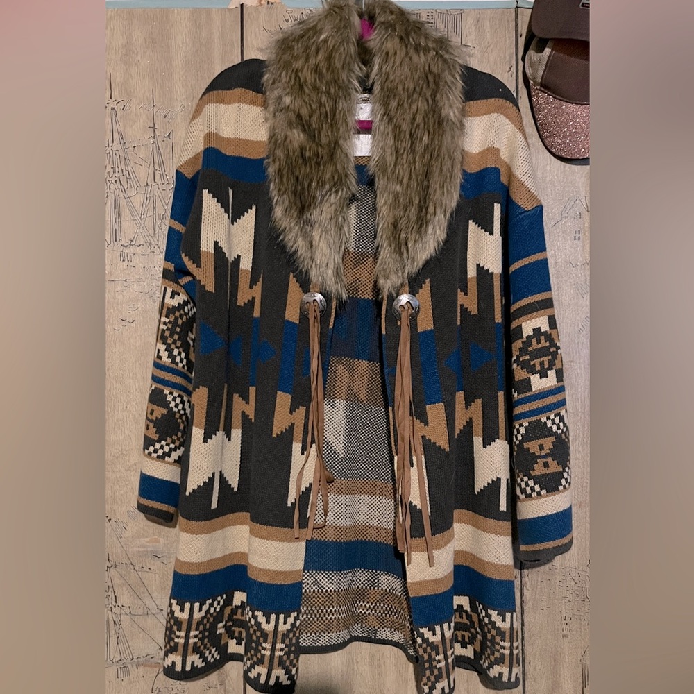 Western Cowgirl Fur Cardigan